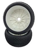 UK-Tyres 01 Buggy 1/8 35° Synthétic glued on rims white (2) WS LINE