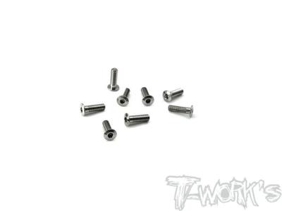 UK-3mm x 10mm 64 Titanium Hex. Socket Head Low Profile Half Thread Screws&#65288;8pcs.&#65289; T-WORK'S