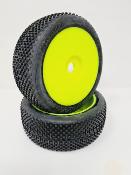 UK-Tires TT 1/8 BOOSTER glued on yellow rims (choice of hardness) (2) SP-Racing