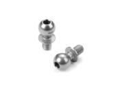 UK-Hard steel ball end 5.4mm with 4mm thread nickel coated (2) X-RAY