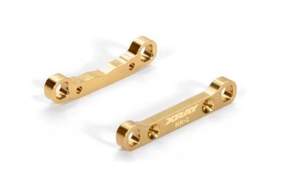 UK-Brass Rear Lower Suspension Holder +2 - RR+RF - Set X-RAY