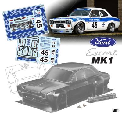 UK-1/10 Ford MK1 BDG VMW, 190mm (non peinte) TEAM C