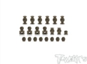 UK-7075-T6 Hard Coated Alum. Ball Set ( For Team Associated RC8 B4/B4E/T4/T4E ) 21pcs. T-WORK'S