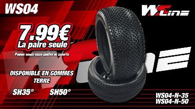Pneus 04 Buggy 1/8 Gomme Naturel 35 shore SEUL (2) WS LINE