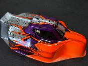 UK-Body "JC S15" Orange Fluo/Purple/Gun métal for TEKNO EB/NB48 large WS-LINE