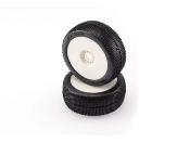 UK-Pair of buggy tires Bangkok V2 Preglued white HOTRACE TYRES