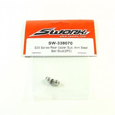 UK-Rear Upper Sus. Arm Steel Ball Stud 7mm Hex (2PC) SWORKZ