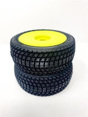 UK-Tires TT 1/8 VELOCIRAPTOR "SPORT SERIES" glued on WHITE rims (2) SP RACING