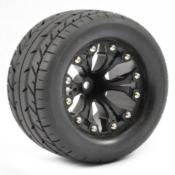 UK-1:10 MT EAGLE MOUNTED 6-SPOKE BLACK 1/2 OFFSET (PR) FASTRAX