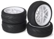 UK-Wheel Set Onroad "6 Spoke / Profile" white 1:10 (4 pcs) ABSIMA