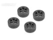 UK-1/10 Tires 26mm 5-Spoke Black Wheel (4) CARTEN