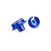 UK-Fin, Shock 5mm Off-Set Spring Cup blue - B6.1 J-CONCEPTS