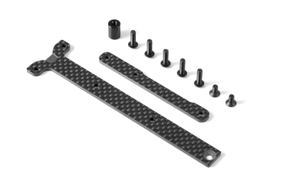UK-Graphite Chassis Brace Upper Deck - Short Pack (2) X-RAY