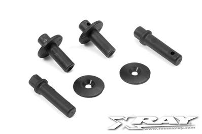 UK-Body Mount, Battery Mount - V2 & Wing Shim X-RAY