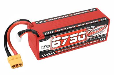 UK-50C LIPO BATTERY 6750MAH 14.8V STICK 4S HARDWIRE XT9 CORALLY