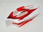 UK-EB48 2.0 WHITE/RED BODY PAINTED FOR EB48 2.0 - 2.1 TEKNO-RC