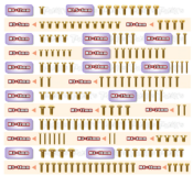 UK-Gold Plated Steel Screw Set 154pcs. ( For Agama A319E ) T-WORK'S
