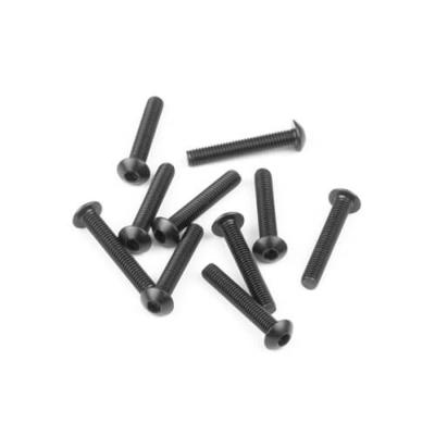 UK-M3x18mm Button Head Screws (black, 10pcs) TEKNO-RC