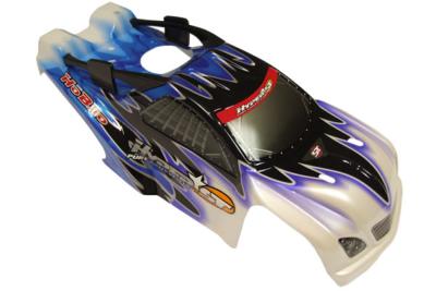 UK-HYPER ST PRE-PRINTED BODYSHELL - BLUE/BLACK HOBAO