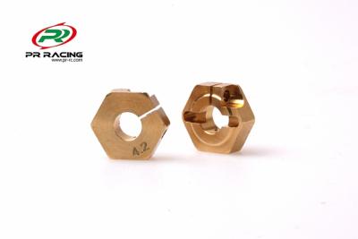 UK-Wheel Hex Brass - 12mm x 4.2mm (2pcs) PR RACING