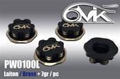 UK-Acorn wheel nuts black & gold brass (4) 6-MIK