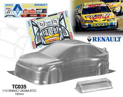 UK-1/10 Bodyshell RENAULT LAGUNA BTCC  190mm (unpainted) TEAM C