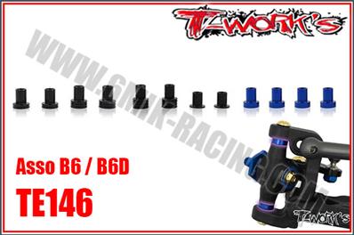 UK-Alum. Caster Hat Bushings Set ( For Team Associated RC10 B6/B6D/B64/B64D/B6.1 ) 2 each of 0deg, 1deg, 2deg, 3deg. & 1.5deg 4pcs T-WORK'S