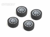 UK-M-Rally Tires+Wheels 10 Spoke Grey +1mm (4PCS) CARTEN