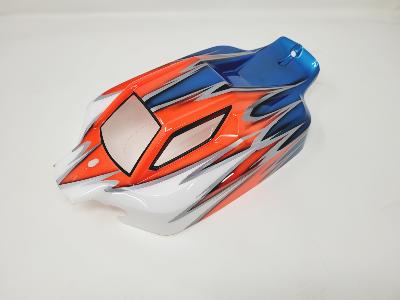 UK-ST4-Falcon body painted white/fluorescent red/blue for Sworks S35-4E HOBAO RACING