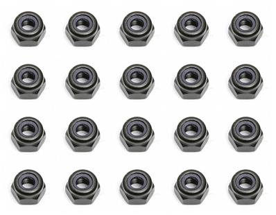 UK-Locknuts, M3, black steel TEAM-ASSOCIATED