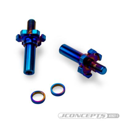 UK-Adjustable RC10B7 | RC10B7D Titanium Front Axle Burnt Blue JCONCEPTS