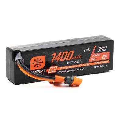 UK-7.4V 1400mAh 2S 30C Smart G2 LiPo Battery: IC2 SPEKTRUM