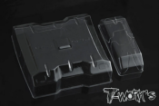 UK-1/10 Lexan Flat Rear Wing With Center Divider 6.5" Wide 2pcs. T-WORK'S