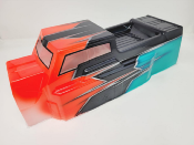 UK-ET48 2.0 RED/GUN METAL/TURQUOISE PAINTED BODY FOR ET48 2.0 TEKNO-RC