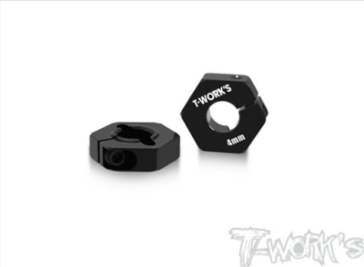 UK-7075-T6 Alum Clip Wheel Adapter 4mm&#65288; For Team Associated RC10 B74.2/B74.1/B74/ B6.4/B6.3/B6.2/B6.1/B7/B7D&#65289;2pcs. T-WORK'S
