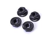 UK-Ecrous Serrated Alloy M4 Nuts Black - pk4 CORE-RC