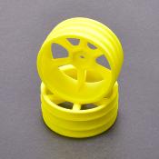 UK-JC 6 Spoke 2.2 4WD Front Yellow Wheel CAT 2K pr (2) CORE RC