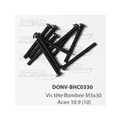 UK-Button Head Screws M3x30 Steel 10.9 (10)  DONUTS RACING