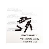 UK-Flat Point Screws M3x12 Steel (10) DONUTS RACING