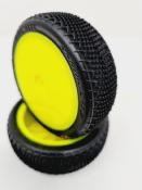 UK-Pin Swag 2WD Buggy Front Pre-Mount Tires, Yellow (2) J-CONCEPTS