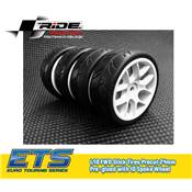 UK-1/10 SLICK TYRES PREGLUED 10 SPOKE WHITE RIDE