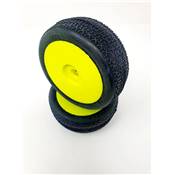 UK-Tires TT 1/8 ROAD glued on YELLOW rims (2) SP RACING
