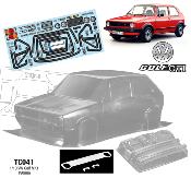 UK-1/10  Bodyshell VW GOLF MKI  190mm (unpainted) TEAM C