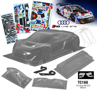 UK-1/10 Bodyshell AUDI R8 GT3 190mm (unpainted) TEAM C
