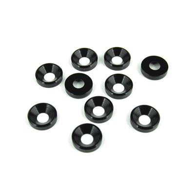 UK-M4 Countersunk Washers (black anodized, 10pcs) TEKNO-RC