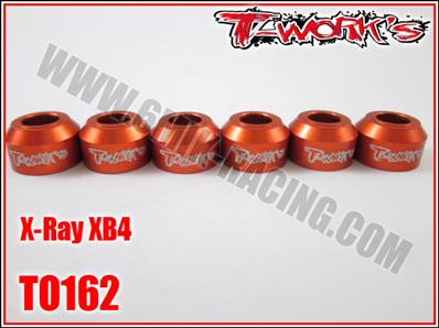 UK-Alum. Drive Shaft Safety Collar orange 6pcs. ( For Xray XB4 ) T-WORK'S