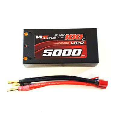 UK-Accu Lipo shorty 5000 100c 2s 7.4v (prise PK de 4mm) 2S2P WS-LINE