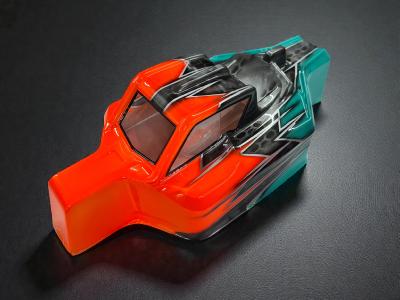 UK-Body "JC P2" Orange Fluo/Gun Métal/Turquoise for MUGEN MBX8R WS-LINE
