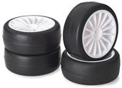 UK-Wheel Set Onroad "20 Spoke / Slick" white 1:10 (4 pcs) HUDY