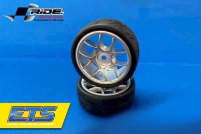 UK-1/10 BELTED TYRES PREGLUED 10 SPOKE - WHITE RIDE
